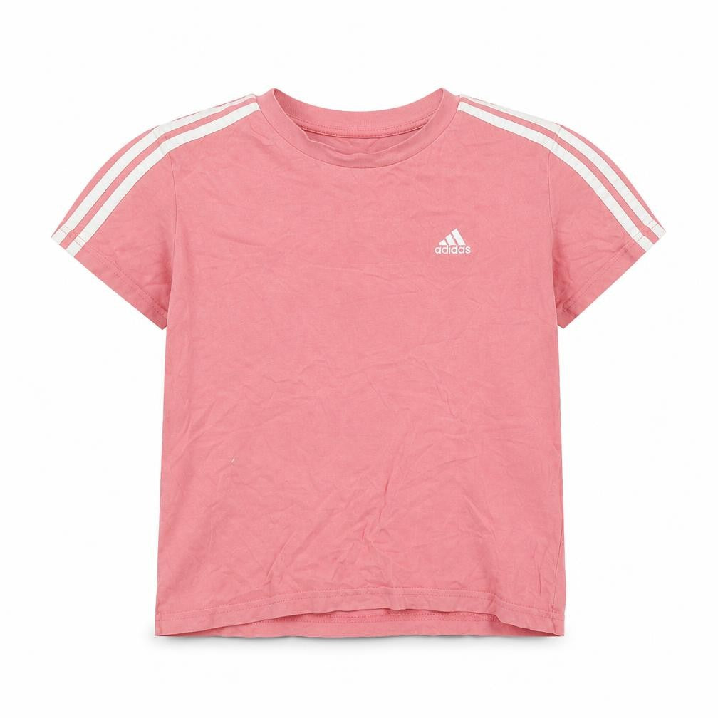 Adidas Girls Pink XS Short Sleeve Crew Neck Cotton T-Shirt
