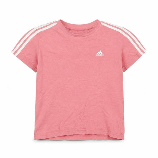 Adidas Girls Pink XS Short Sleeve Crew Neck Cotton T-Shirt