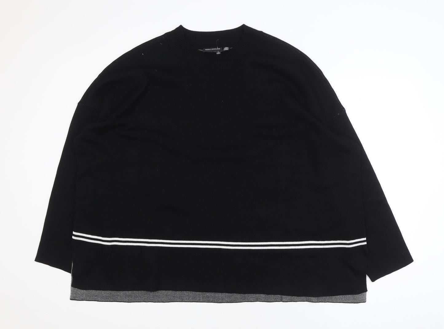 Nina Leonard Women's Black 4XL Crew Neck Long Sleeve Pullover Jumper