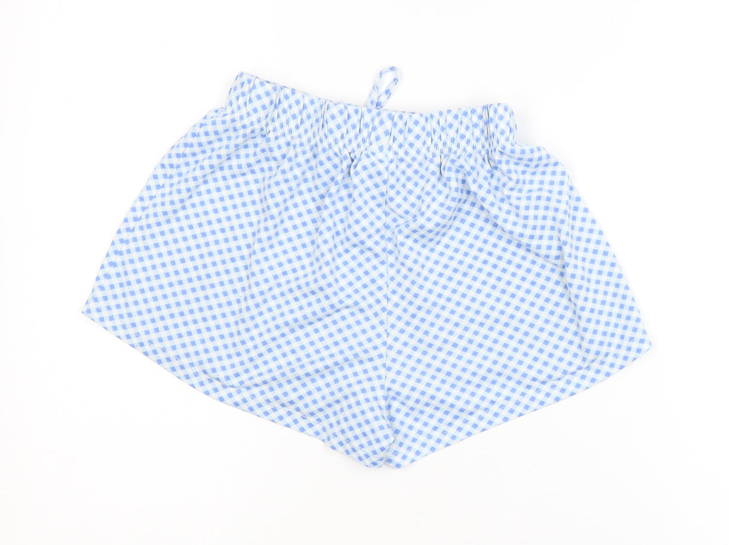 Primark Women Blue Check Gingham Drawstring Shorts XS
