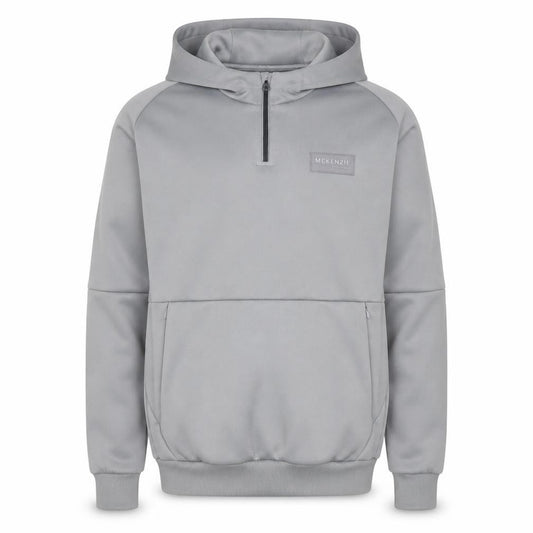 McKenzie Men's Grey 1/4 Zip Hoodie Pullover Size S Polyester Blend