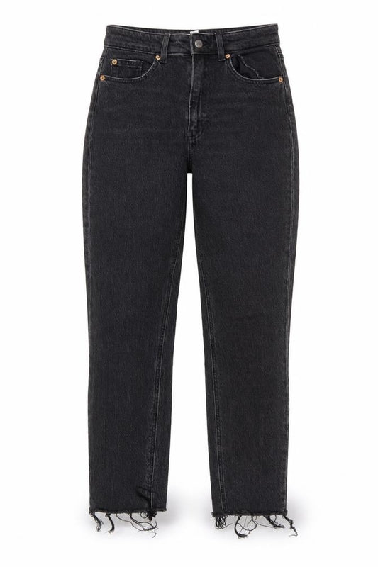 H&M Womens Black High Rise Straight Jeans Size 10