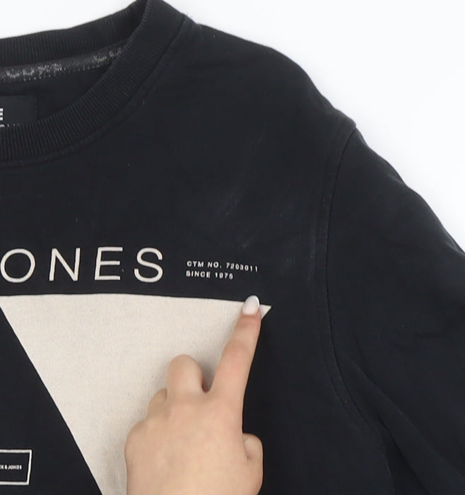 Jack & Jones Men's Black M Pullover Graphic Sweatshirt
