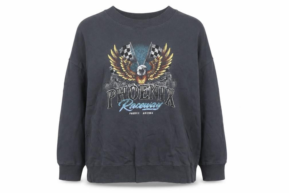 Anko Women's Black Phoenix Raceway Graphic Pullover Sweatshirt Size 16