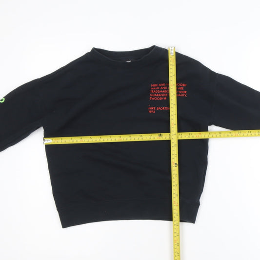 Nike Boys Black Graphic Pullover Sweatshirt Size Small 128-137cm