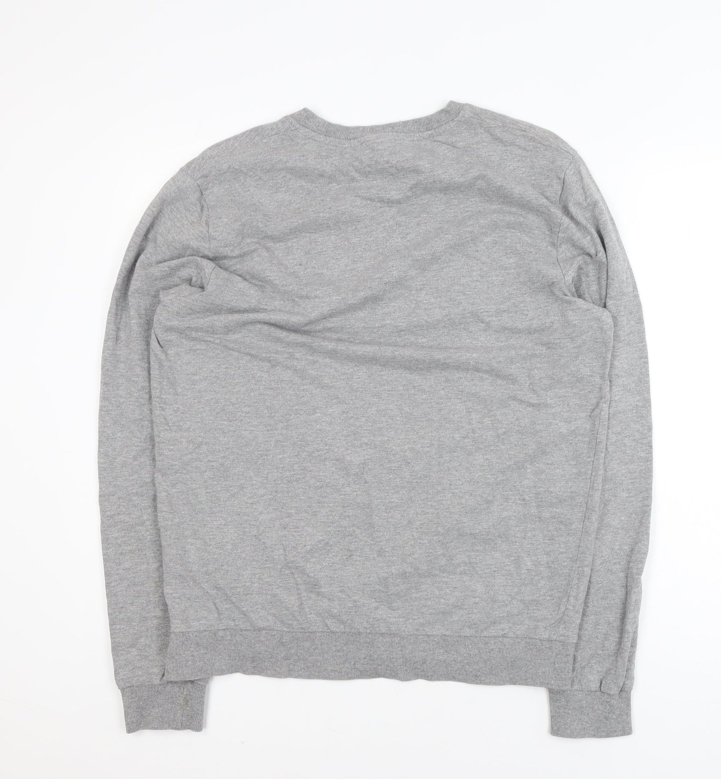 Jack & Jones Men’s Grey L Pullover Sweatshirt Crew Neck Logo