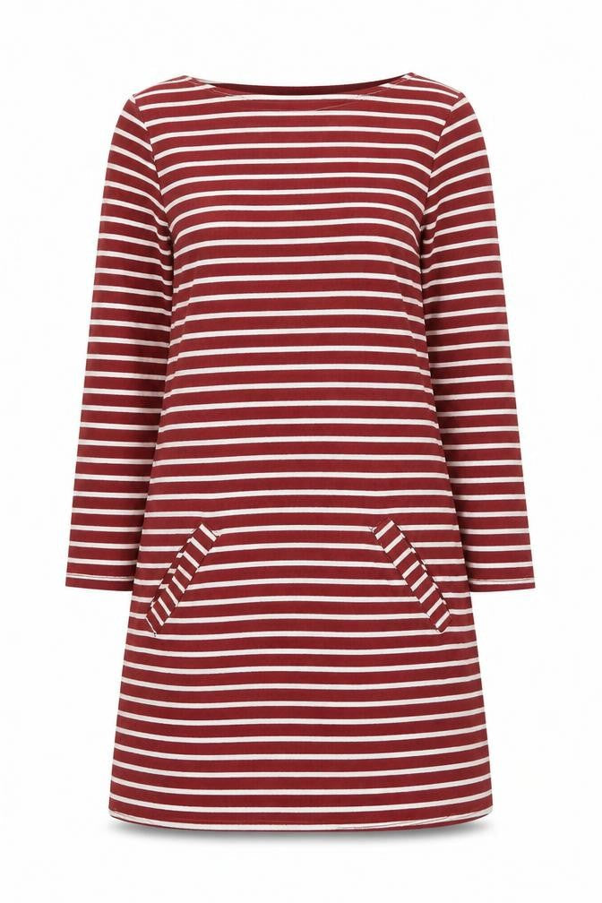 Hollister Womens Red White Striped Knee Length Shift Dress XS