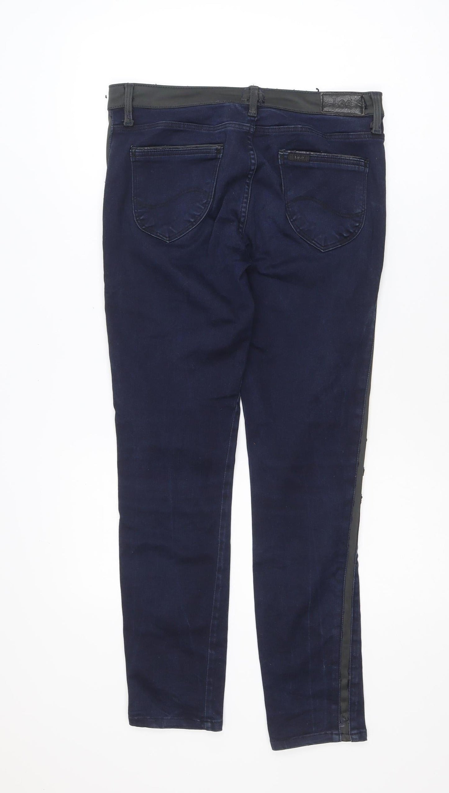 Lee Men's Blue Slim Fit Straight Jeans Size 32 Dark Denim