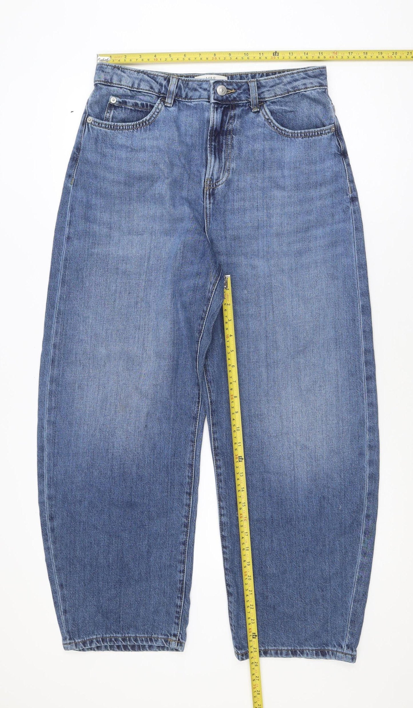 Marks and Spencer Women's Blue Mom Jeans Size 12 Regular Denim