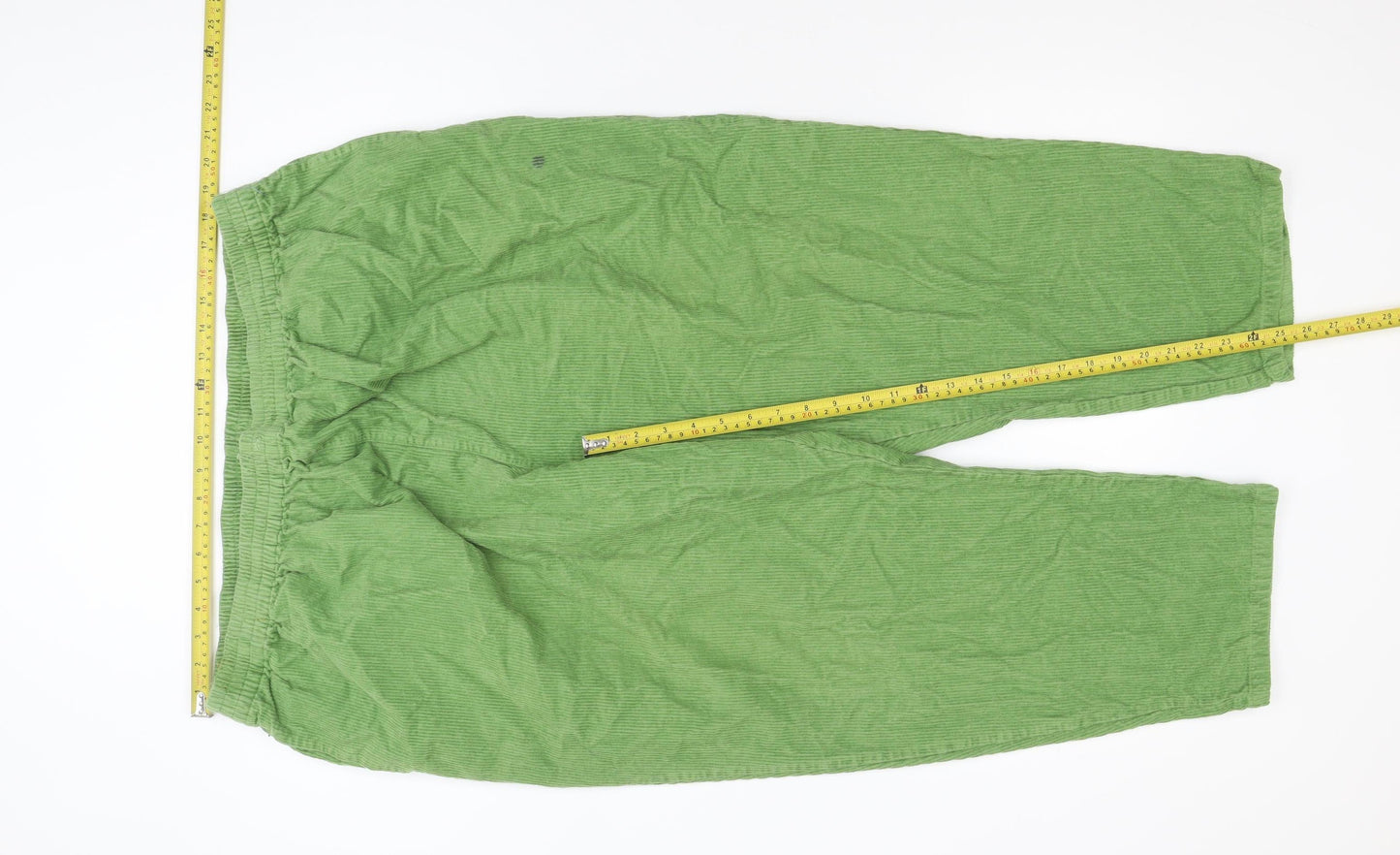Wu & Yik Women's Green Corduroy Relaxed Trousers XL