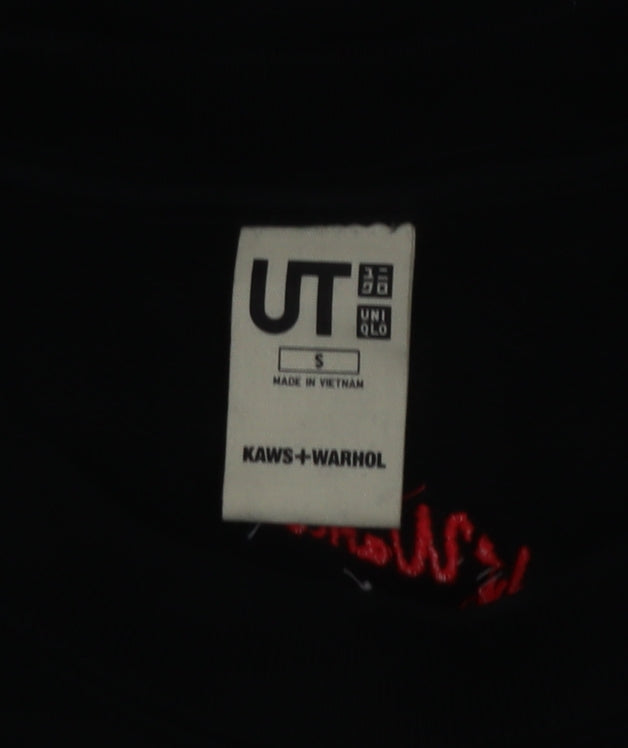 Uniqlo Men’s Black KAWS+Warhol Pullover Sweatshirt S Graphic Art