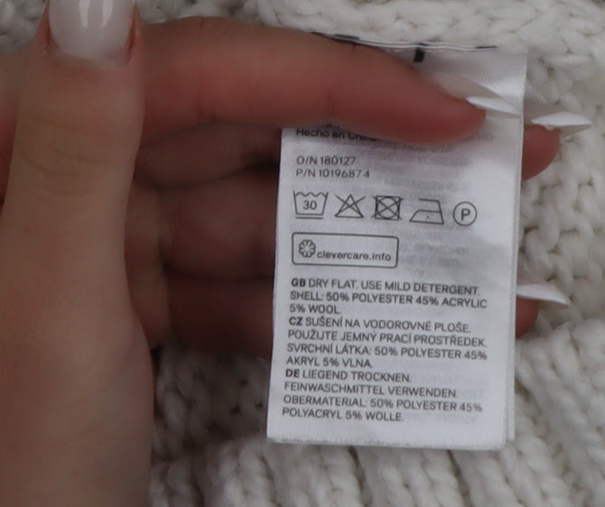 H&M Women Ivory Fair Isle Knit Pullover Jumper Size S