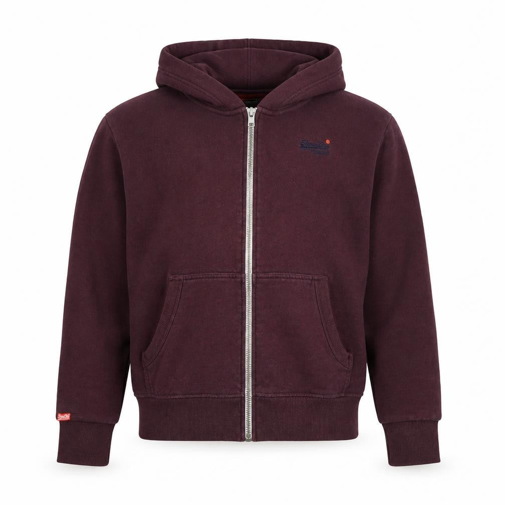 Superdry Men's Brown Medium Full Zip Hooded Basic Jacket