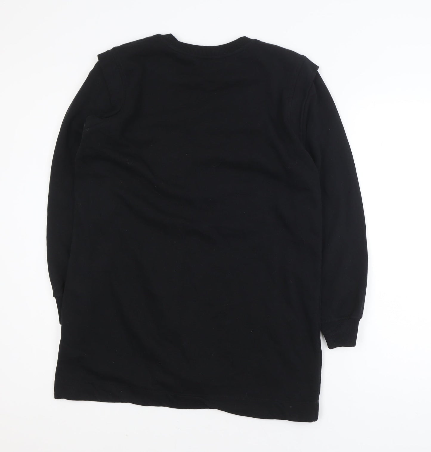 F&F Women's Black Long Sleeve Pullover Sweatshirt Dress UK 8