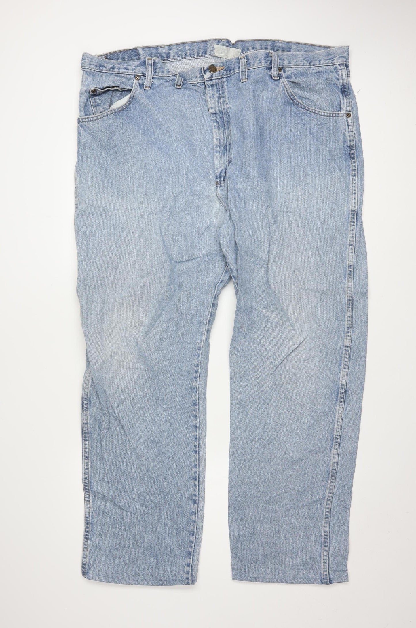 Wrangler Men's Blue 44x32 Regular Fit Straight Denim Jeans