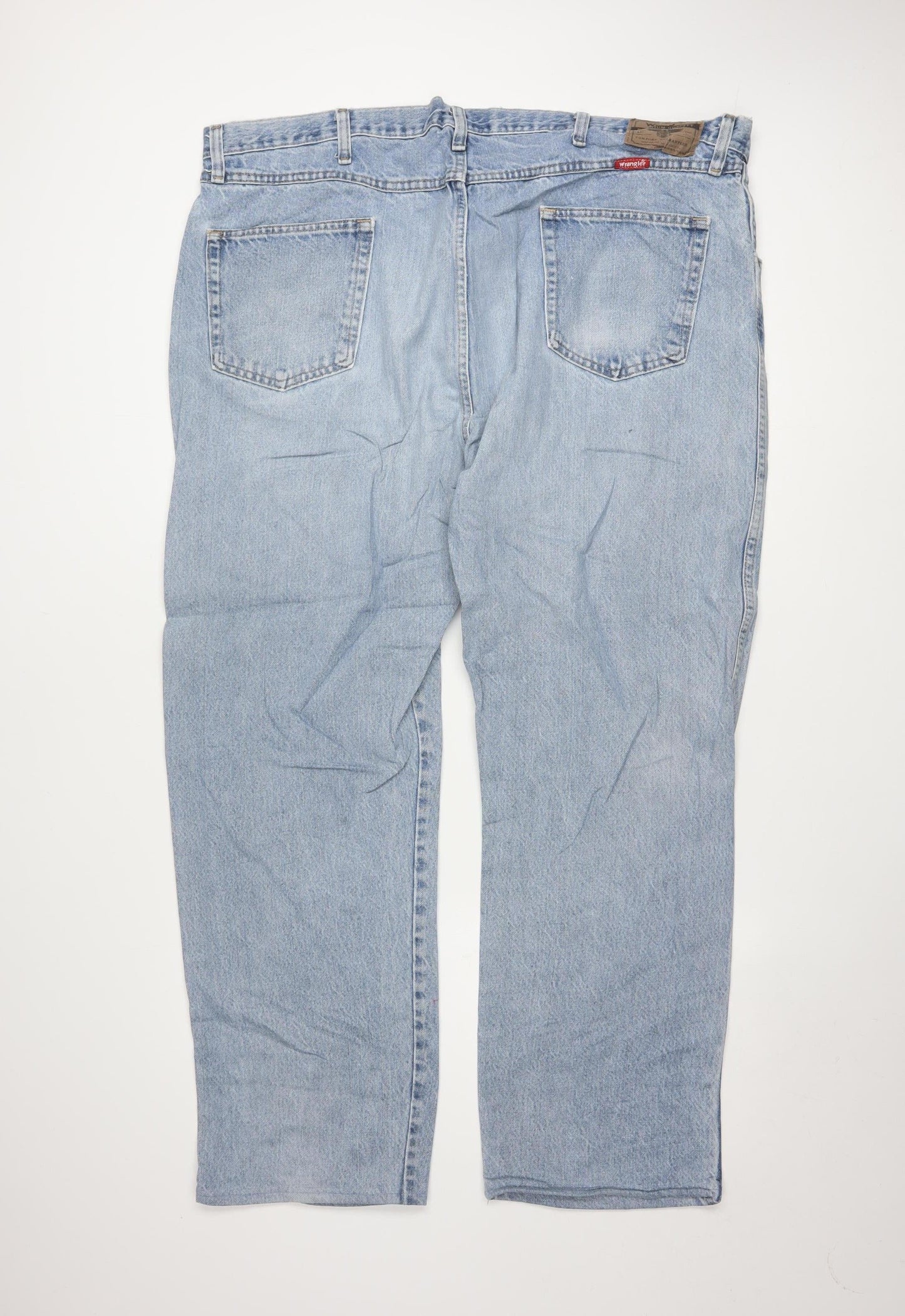 Wrangler Men's Blue 44x32 Regular Fit Straight Denim Jeans