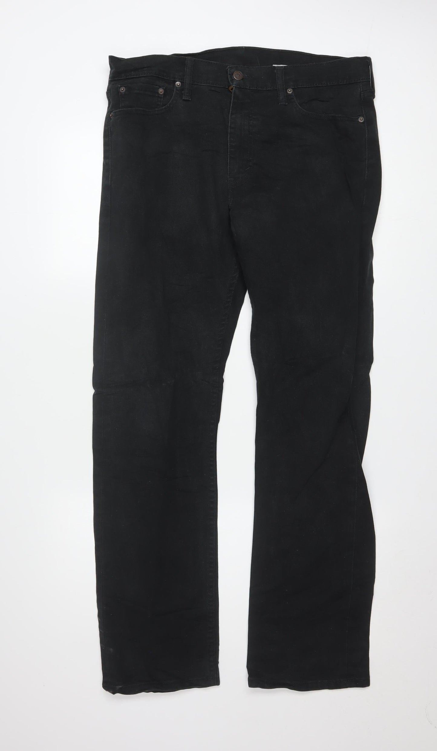Levi's Men's Black Straight Leg Denim Jeans W33 L32 Classic Fit