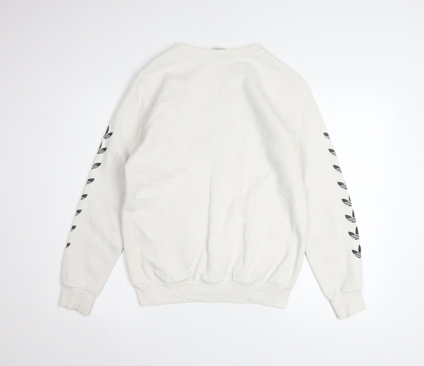 Adidas Boys Beige Crew Neck Pullover Sweatshirt L 13-14 Years