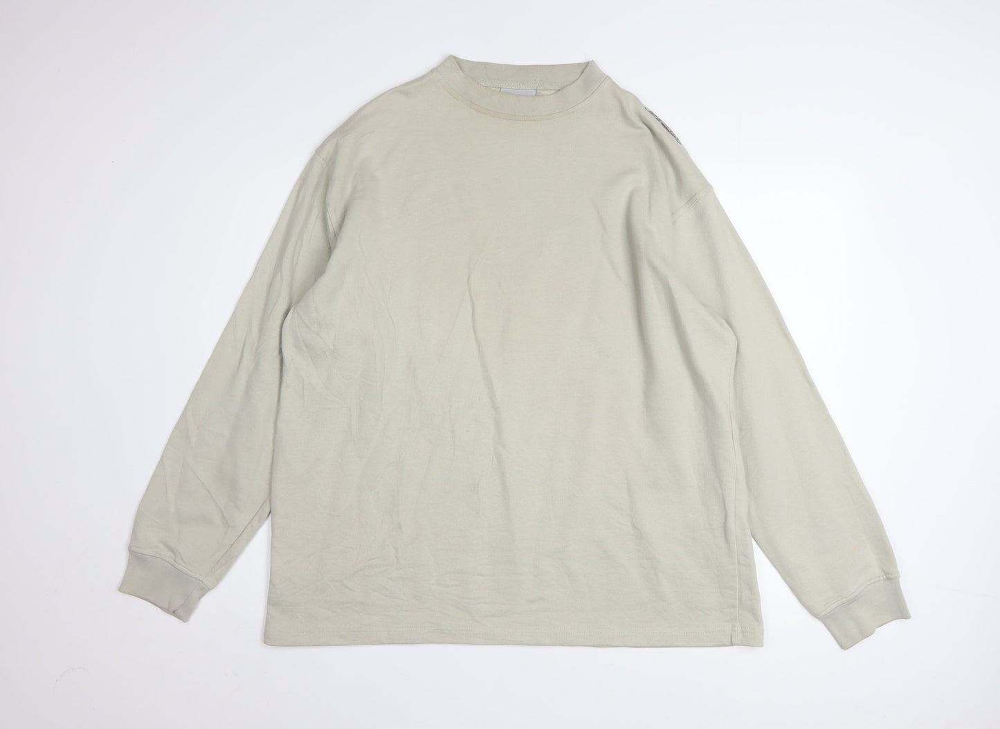 Reebok Men's Beige Crew Neck Pullover Sweatshirt L