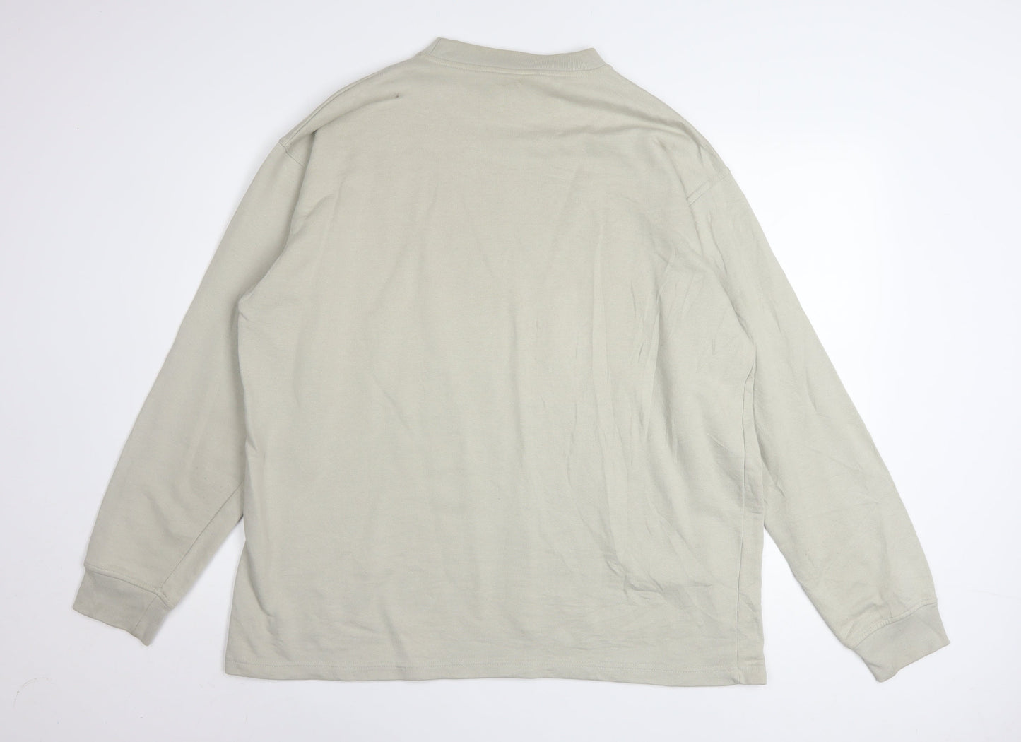 Reebok Men's Beige Crew Neck Pullover Sweatshirt L
