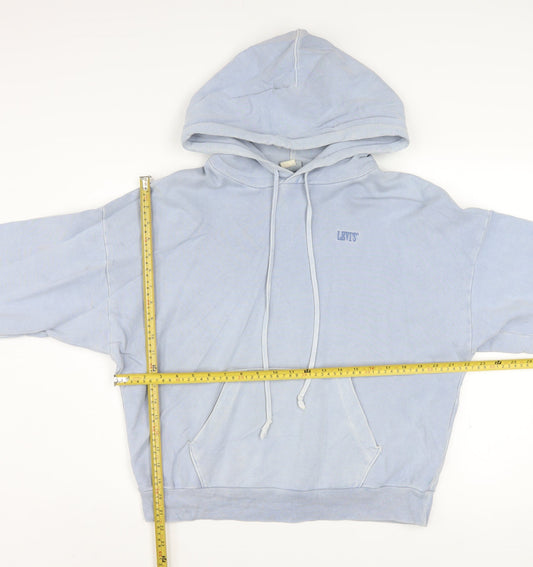 Levi's Women Blue XS Cotton Hooded Pullover Sweatshirt