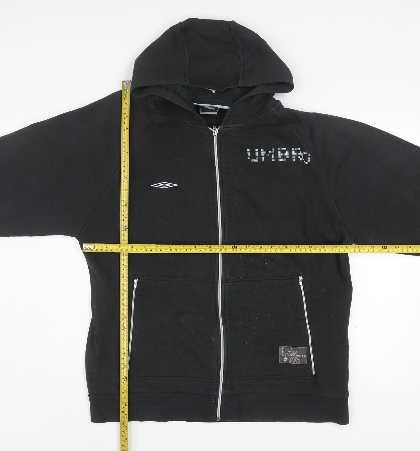 Umbro Men's Black Full Zip Hoodie L Sports Fleece Jacket