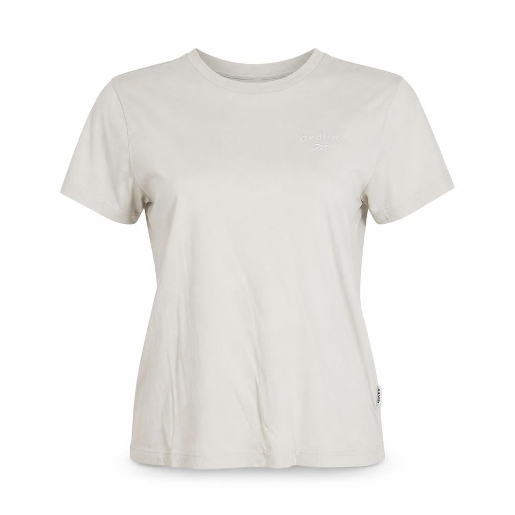 Reebok Women Ivory Cotton Short Sleeve T-Shirt S