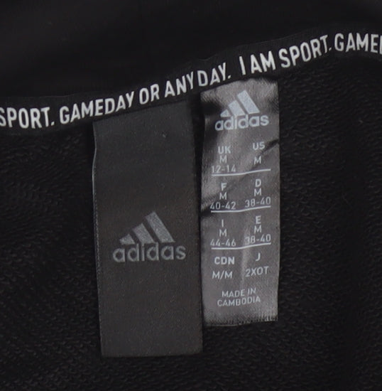 Adidas Women's Black Pullover Hoodie M 12-14 Cotton Blend