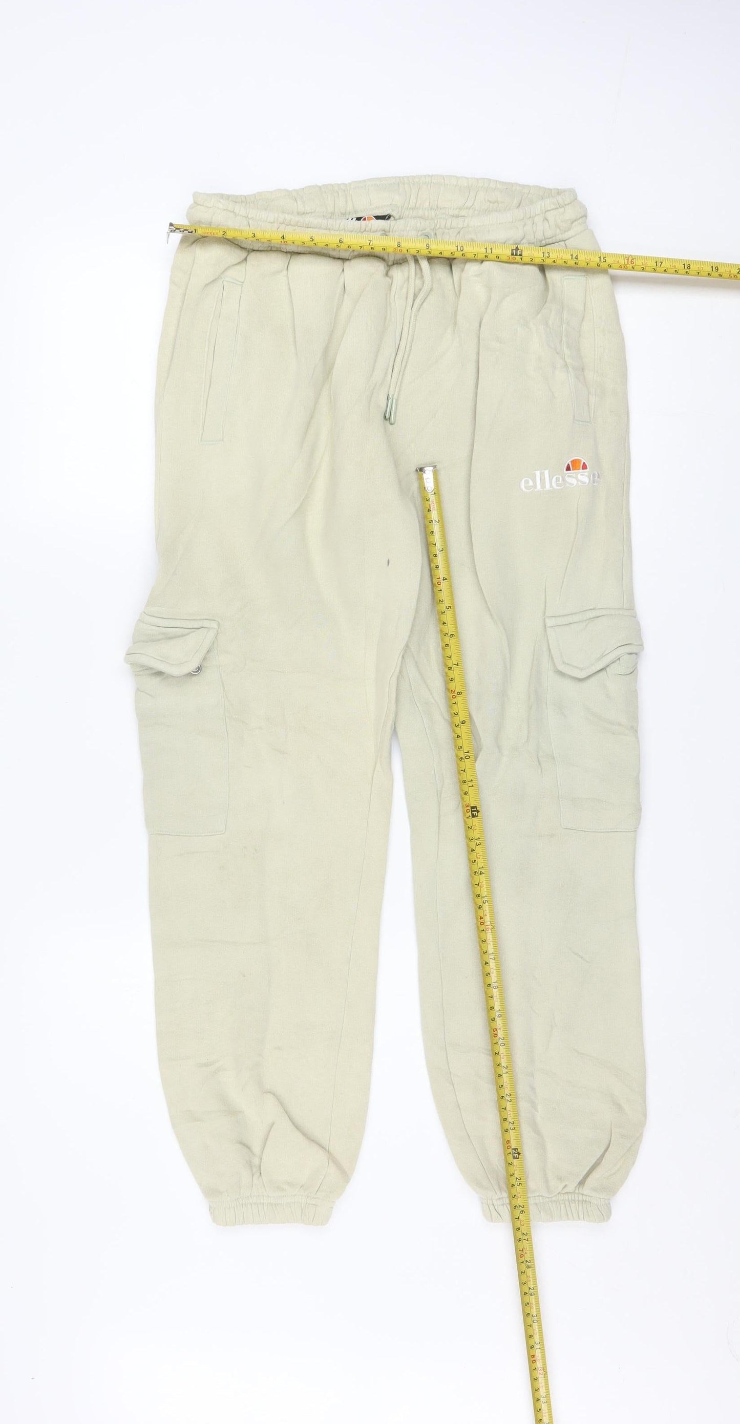 Ellesse Womens Beige Jogger Trousers Size 10 Cotton Blend