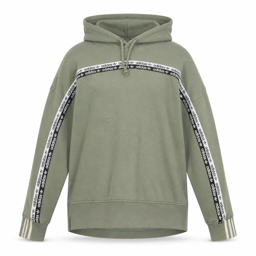 Adidas Womens Green Pullover Hoodie Size 10 Cotton Blend Casual