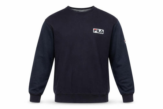 FILA Men's Black Medium Pullover Sweatshirt Crew Neck Logo Sportswear