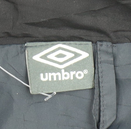 Umbro Mens Black XL Hooded Windbreaker Jacket