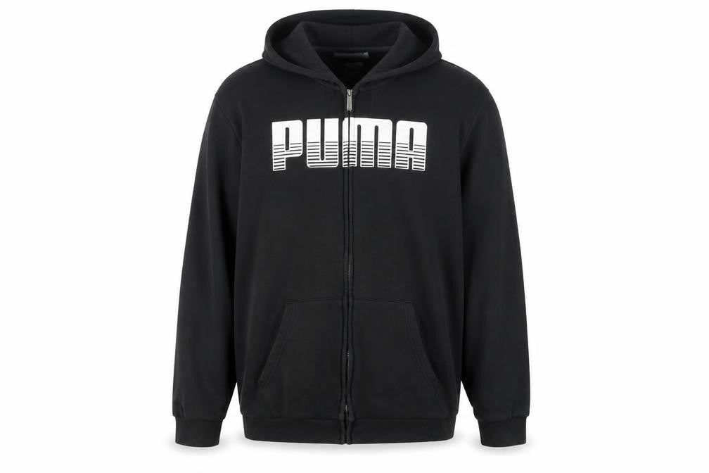 Puma Mens Black XXL Full Zip Hoodie Cotton Blend Graphic