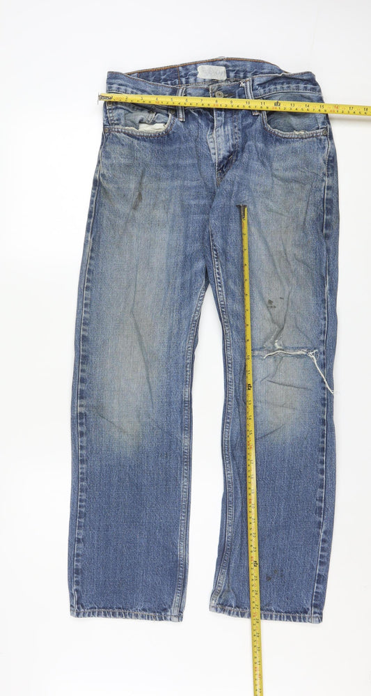 Levi's 514 Men's Blue Straight Denim Jeans W31 L30 Distressed Cotton