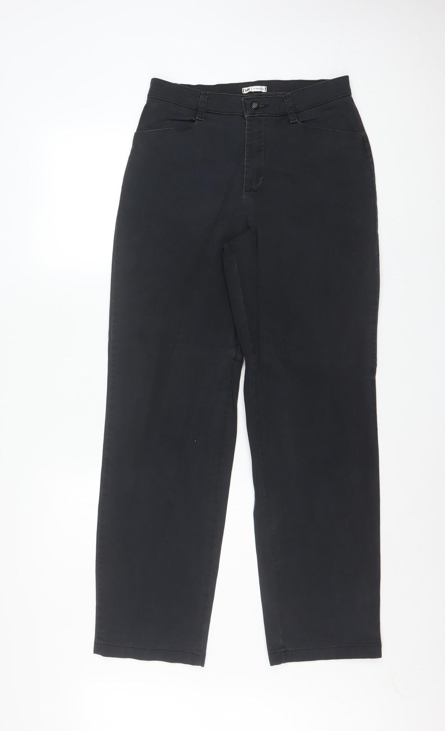 Lee Womens Black Chino Straight Leg Stretch Cotton Trousers Size 8