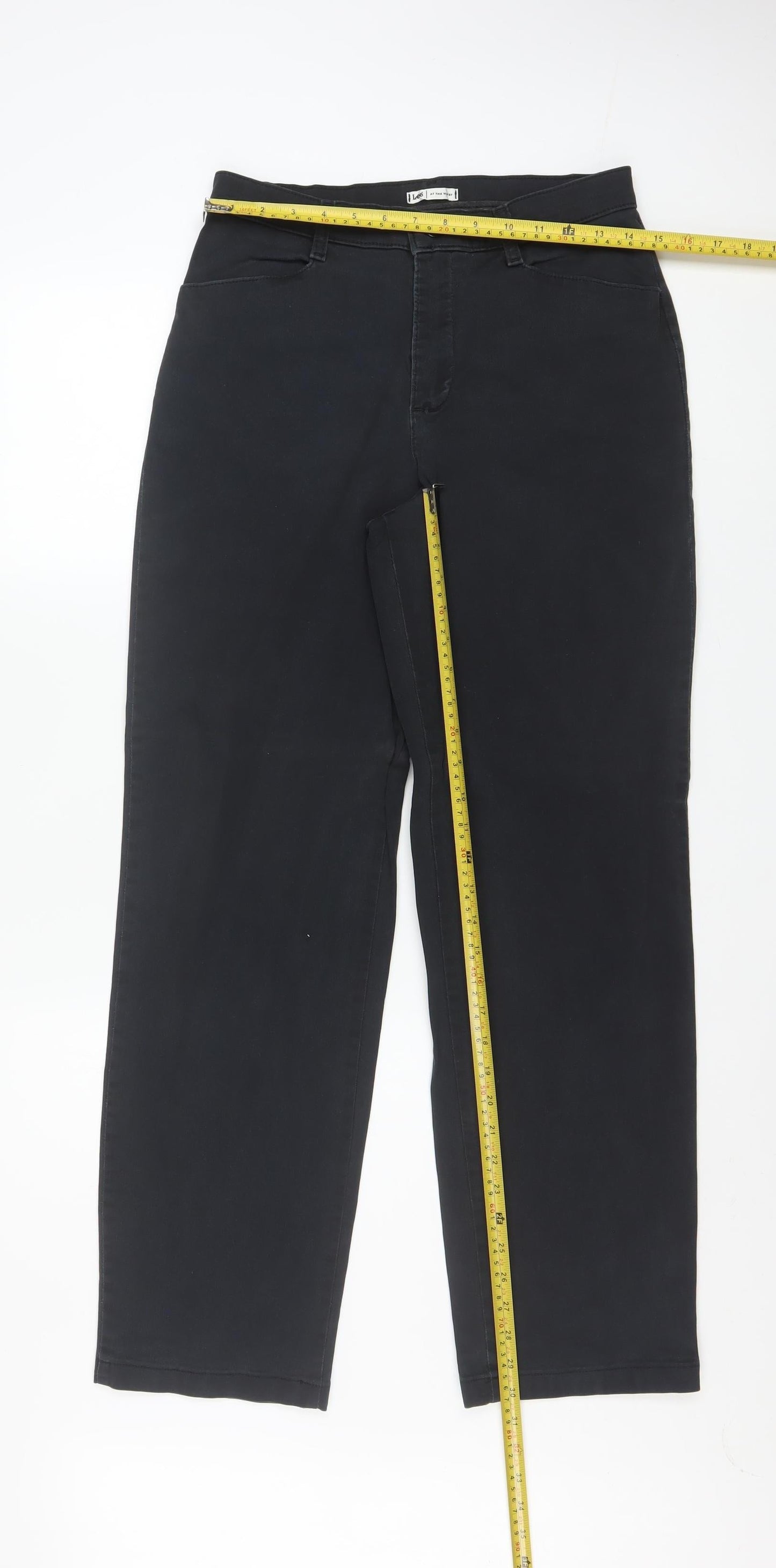 Lee Womens Black Chino Straight Leg Stretch Cotton Trousers Size 8