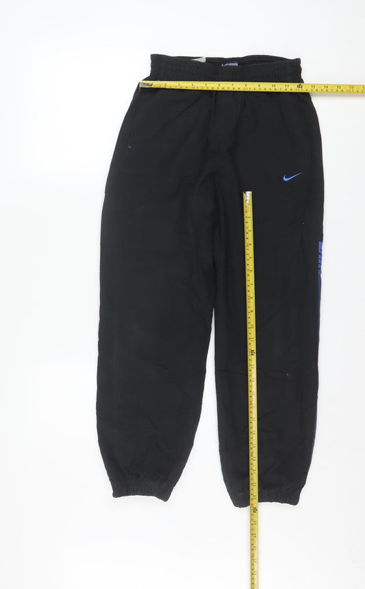 Nike Boys Black Jogger Trousers 10-12 Years Lightweight Polyester Sportswear