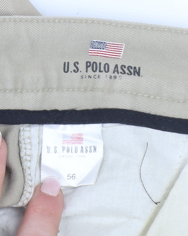 U.S. Polo Assn. Men’s Beige Chino Trousers 44in Waist Cotton