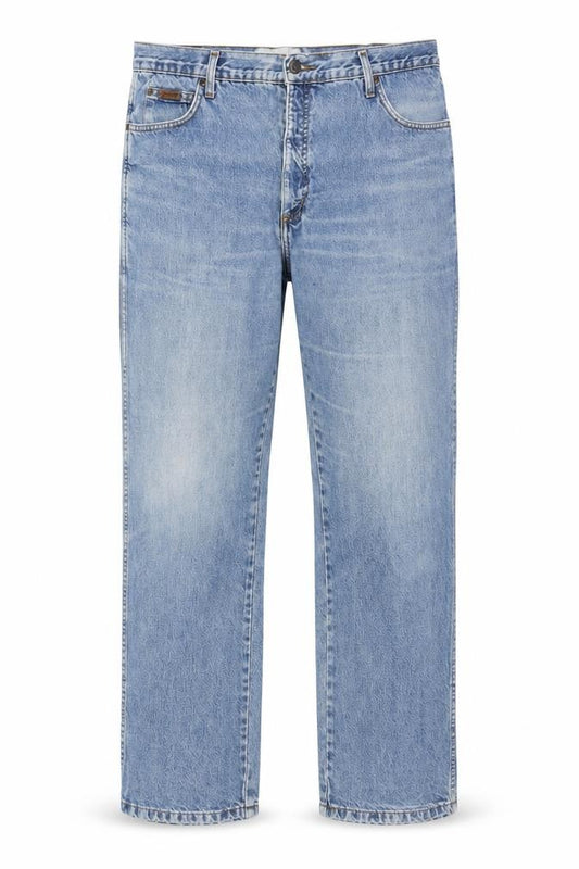 Wrangler Men's Blue Straight Leg Jeans 40x32 Cotton Denim Classic Fit