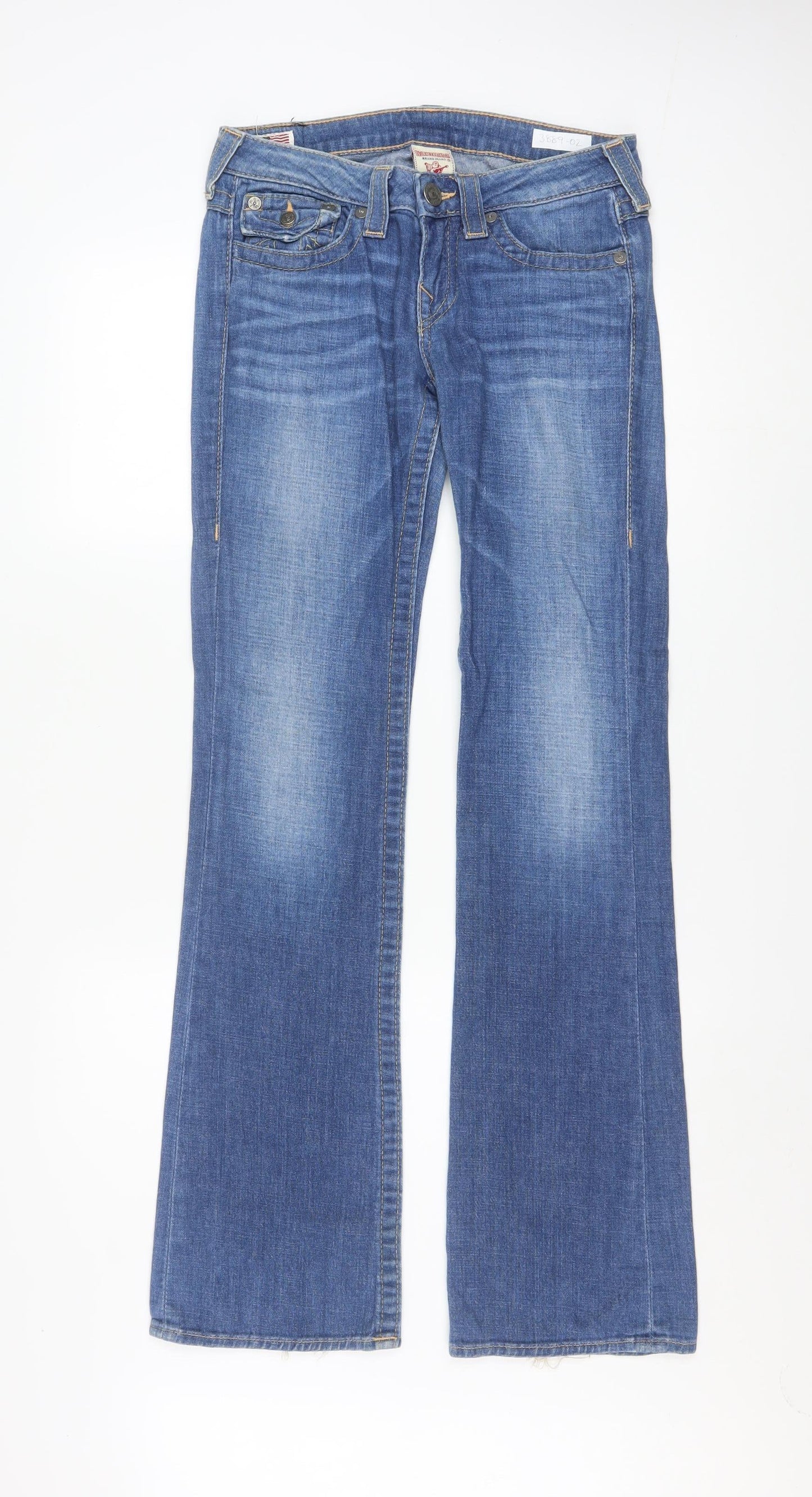 True Religion Women's Blue Bootcut Jeans Size 10 Cotton Denim