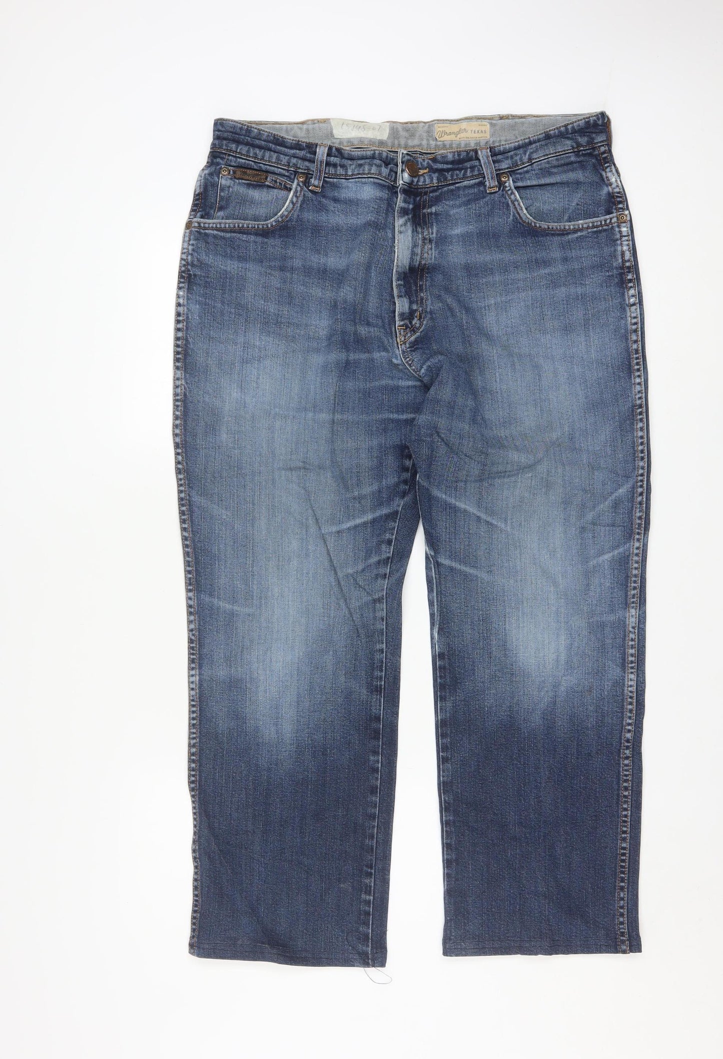 Wrangler Men's Blue 38W 30L Texas Stretch Straight Denim Jeans