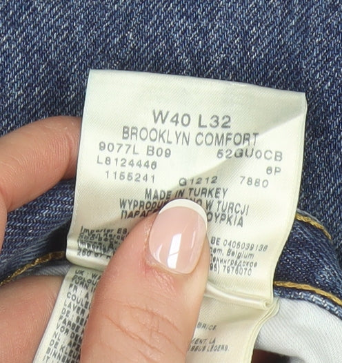 Lee Men's Blue Brooklyn Comfort Straight Jeans W40 L32
