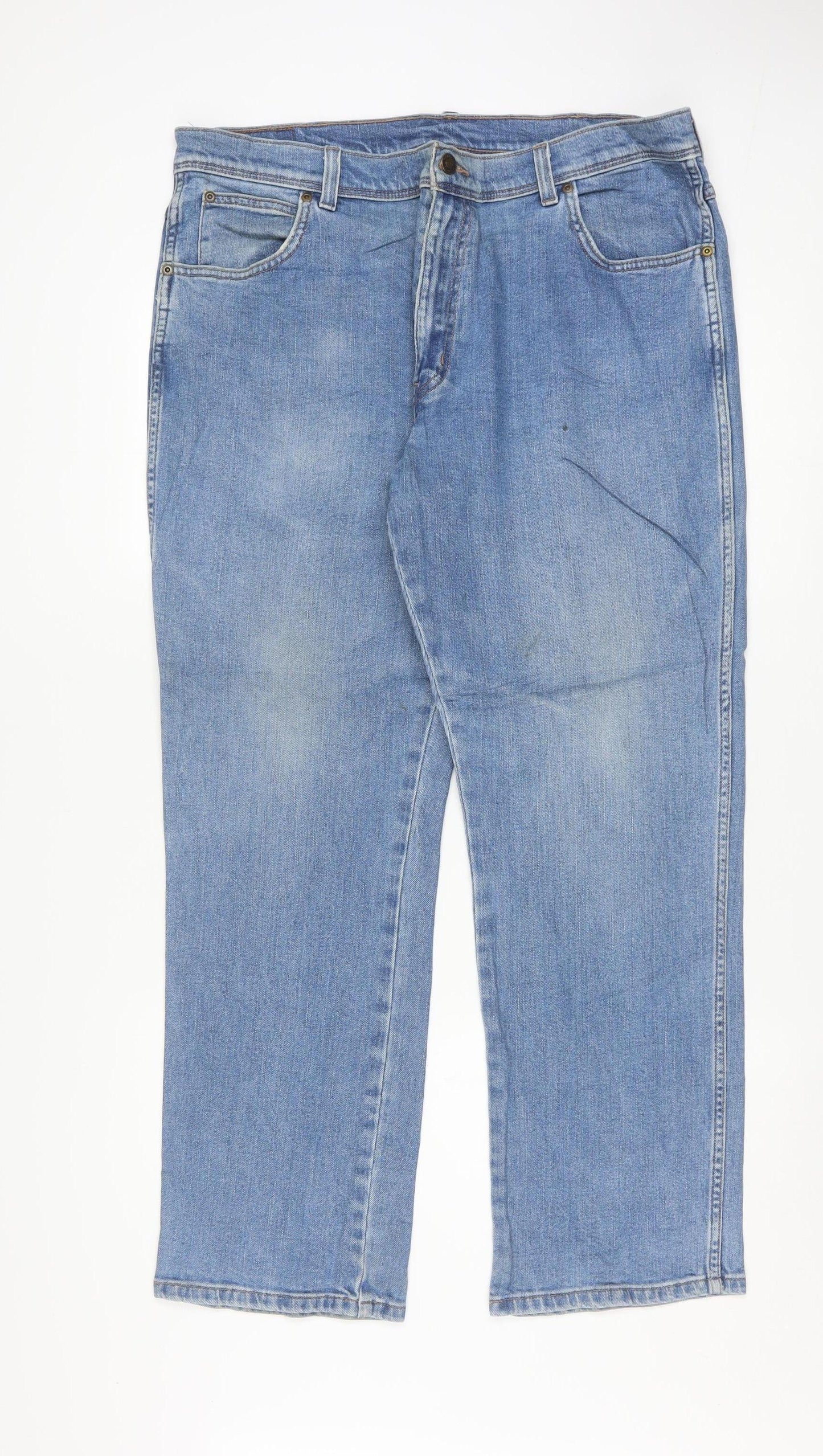 Wrangler Men's Blue Regular Fit Straight Jeans W38 L30