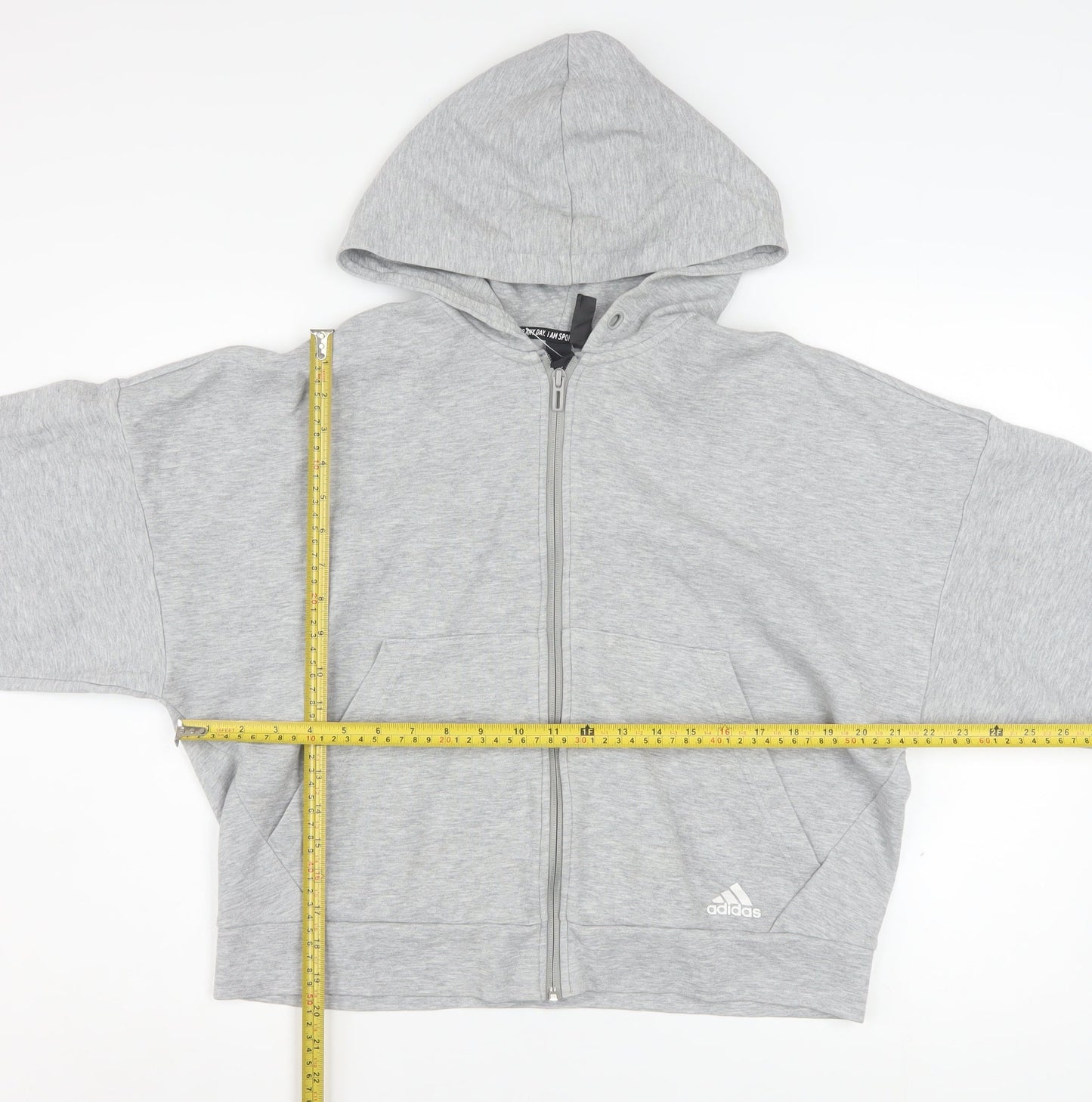 Adidas Women’s Grey Full Zip Hoodie Size 16-18 Lined Sportswear