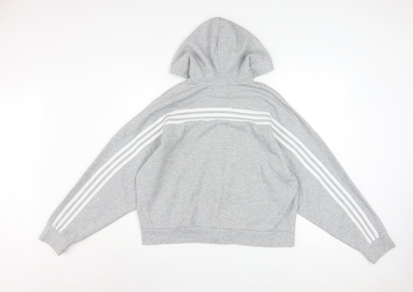 Adidas Women’s Grey Full Zip Hoodie Size 16-18 Lined Sportswear