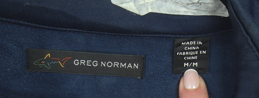 Greg Norman Men's Blue M Track Jacket Full Zip Polyester Activewear