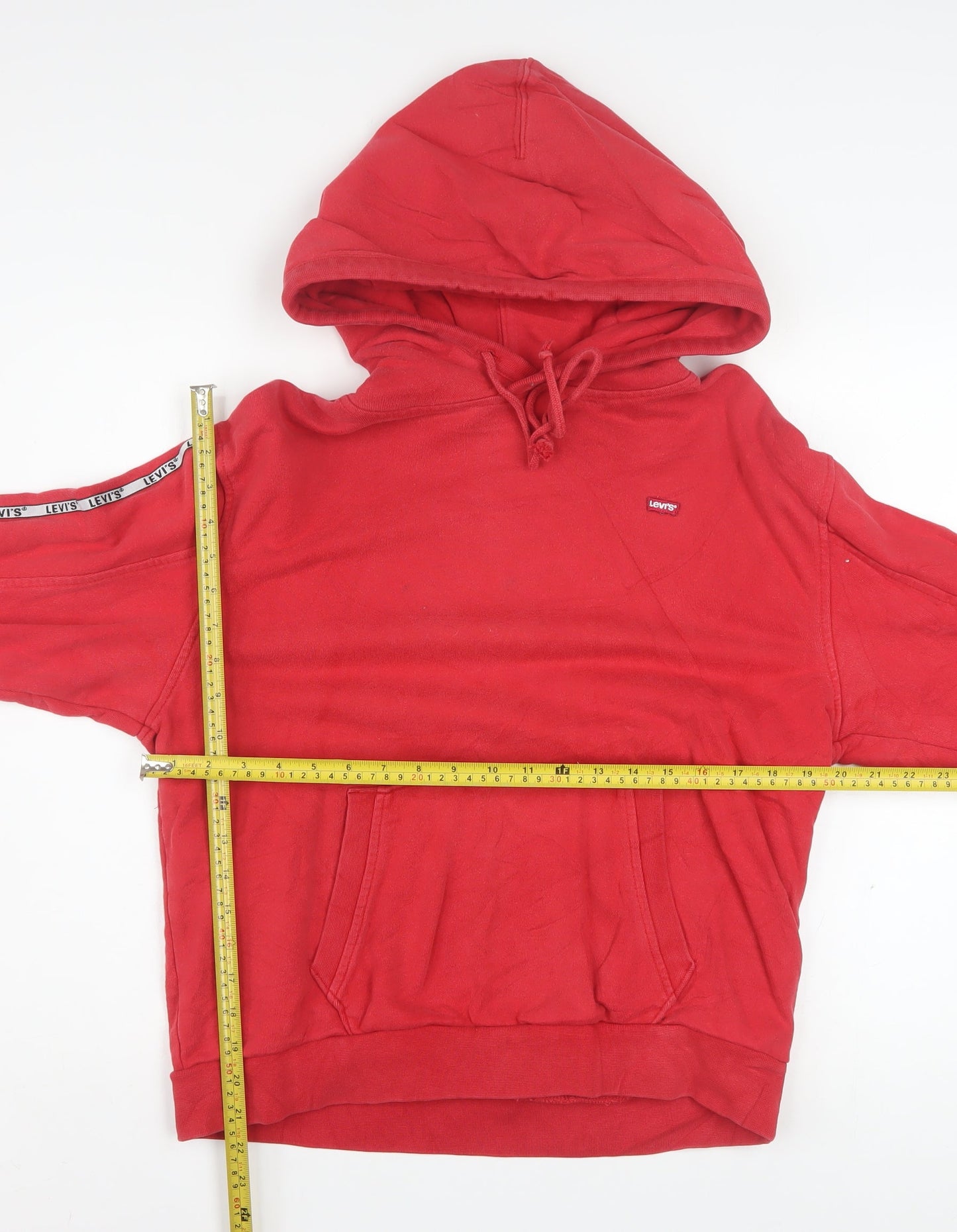 Levi's Men's Red XS Pullover Hoodie with Logo Detail