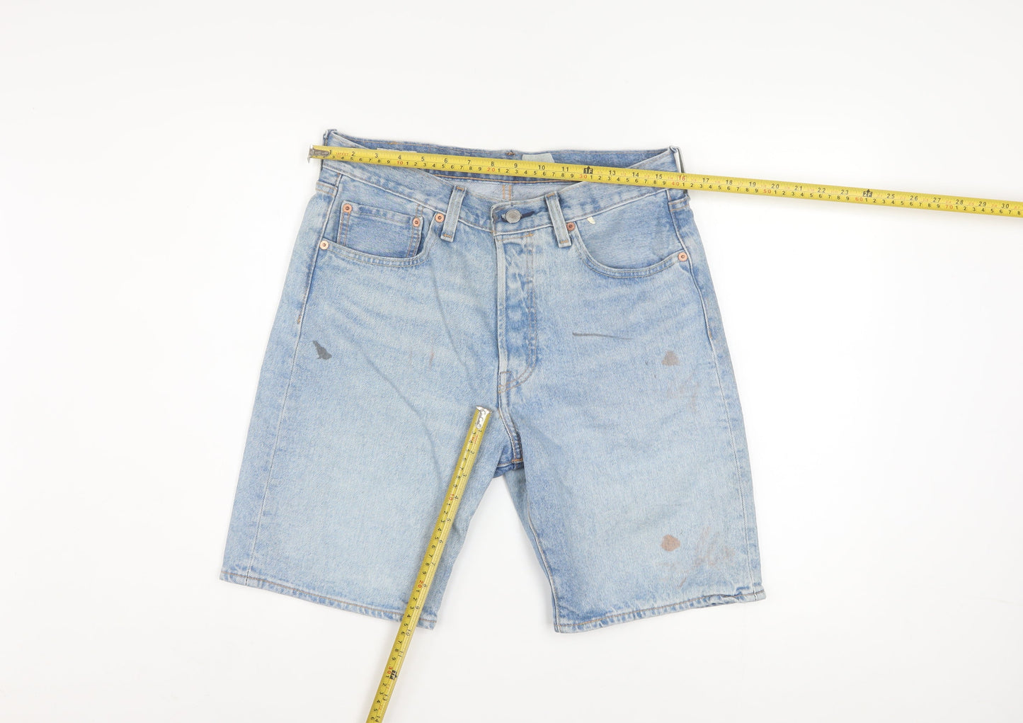 Levi's Men's Blue Light Wash Denim 501 Shorts W31 Retro Casual