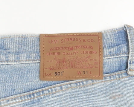Levi's Men's Blue Light Wash Denim 501 Shorts W31 Retro Casual