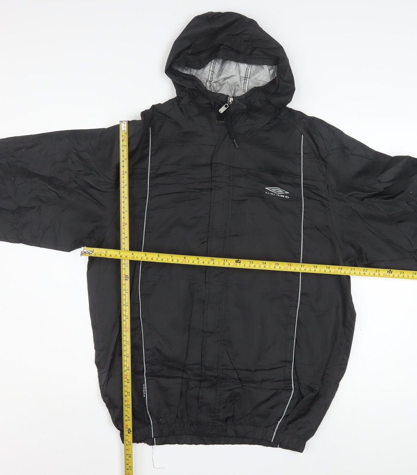 Umbro Mens Black S Lightweight Hooded Windbreaker Jacket